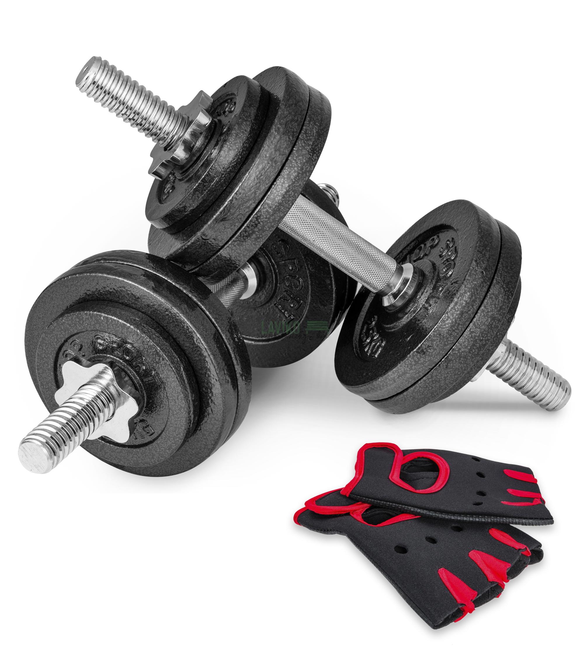 Litinový nakládací činkový set BOJGA, 2 x 15 kg
