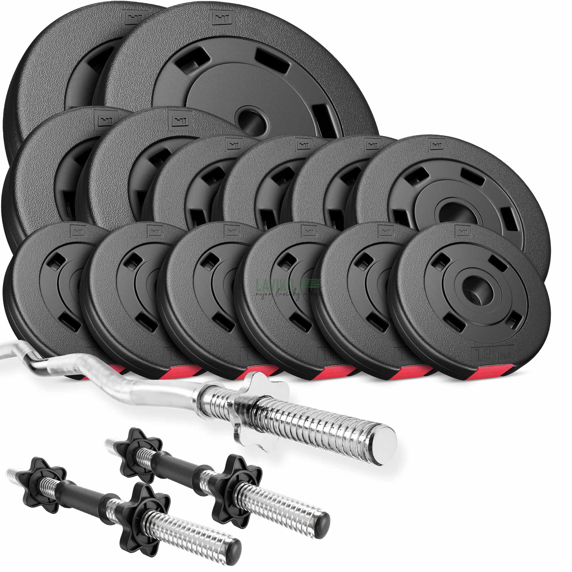 Nakládací činkový set FARAGO, 56 kg