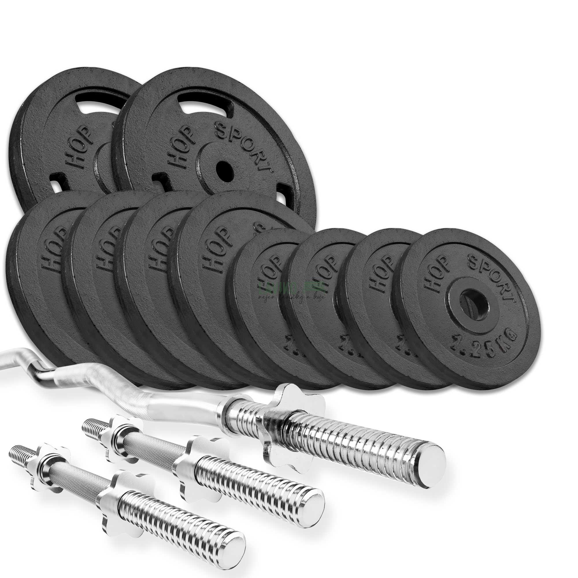 Litinový nakládací činkový set TAJGA, 37 kg