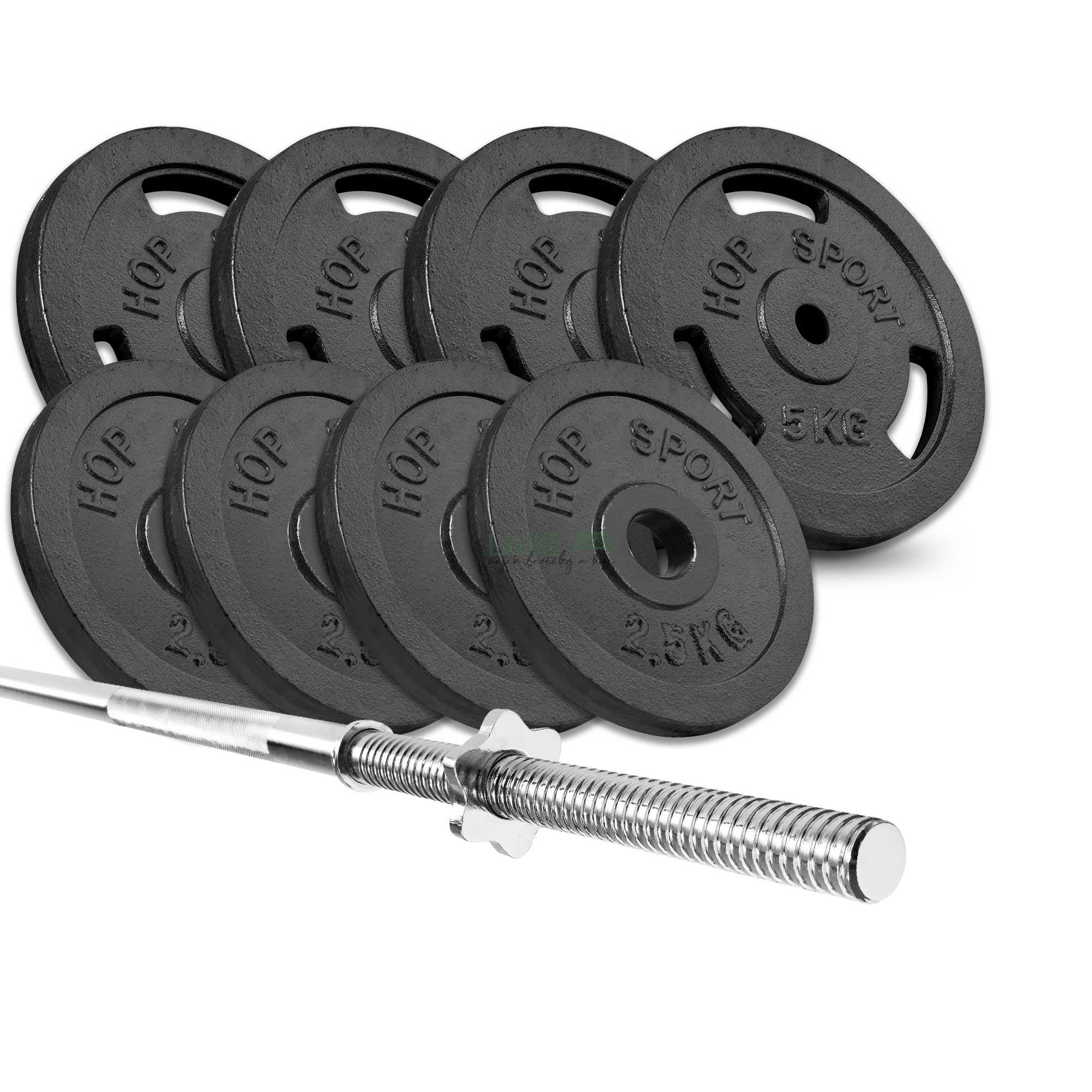 Litinový nakládací činkový set TAJGA, 39 kg