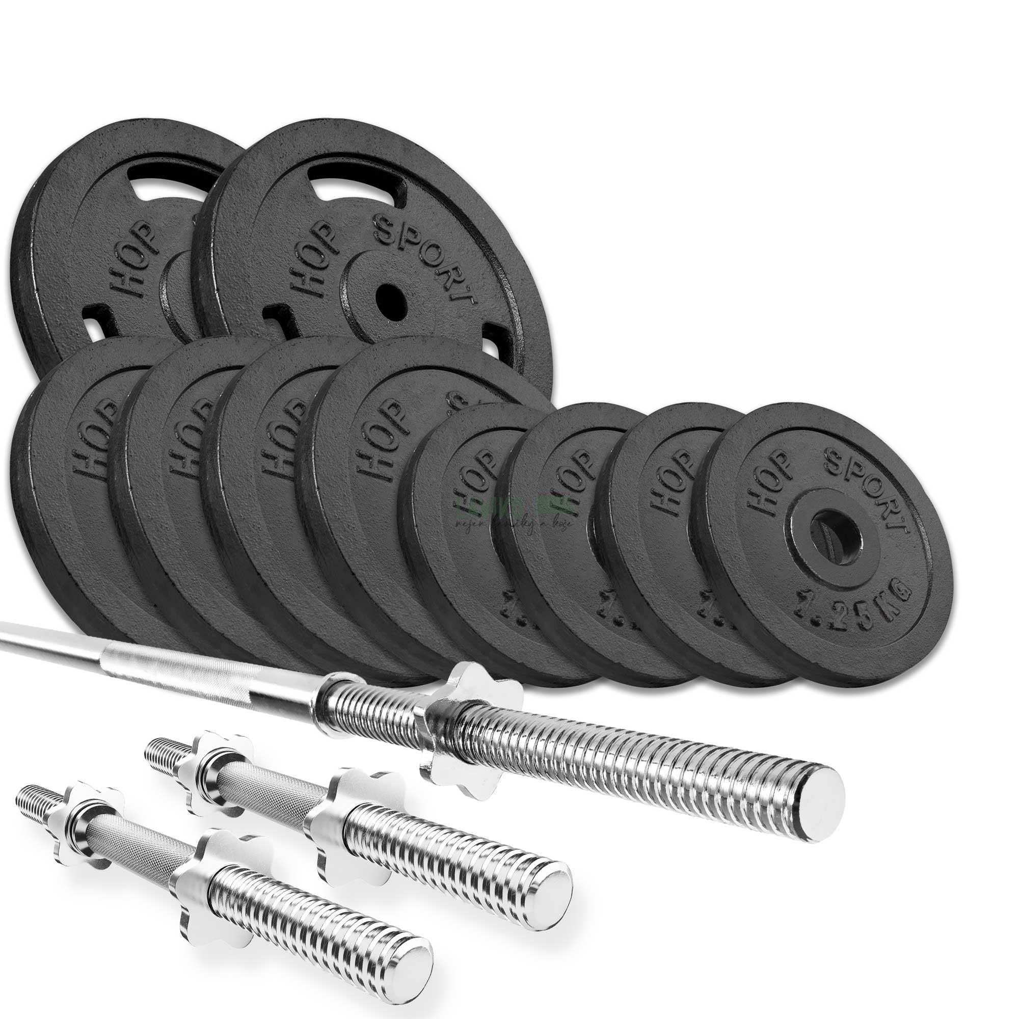 Litinový nakládací činkový set TAJGA, 39 kg