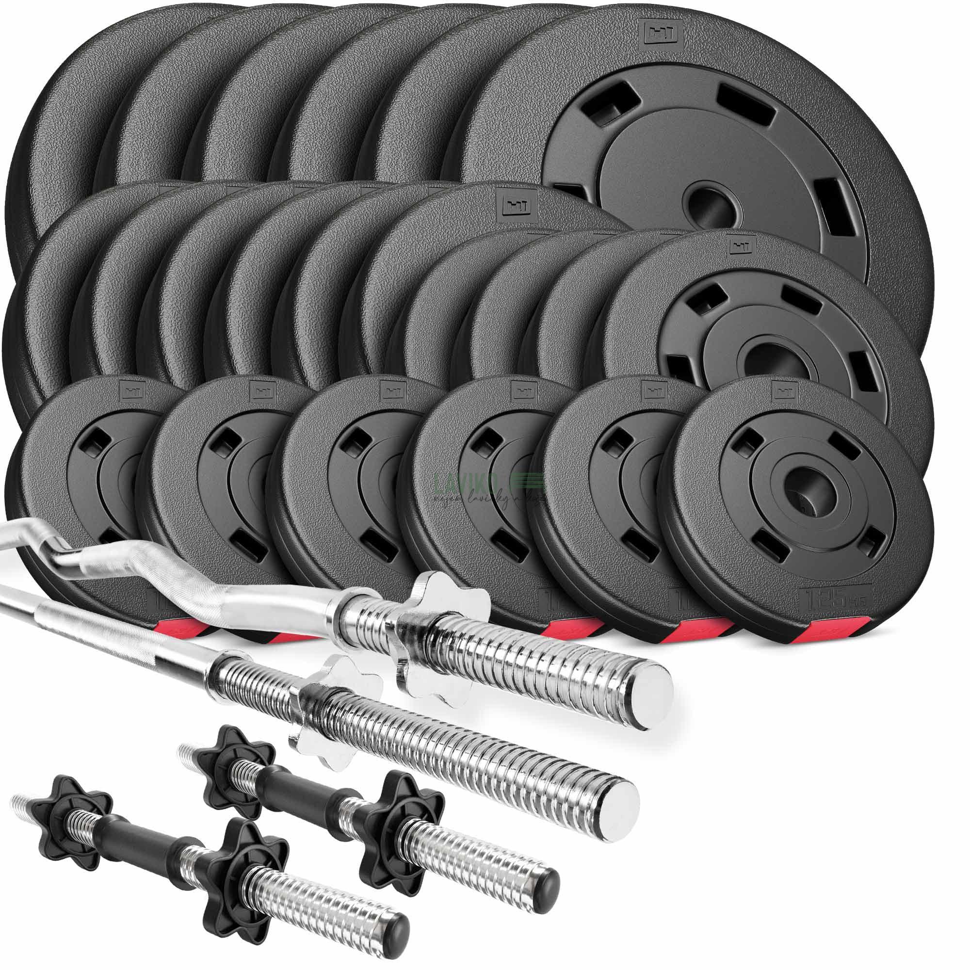 Nakládací činkový set FARAGO, 125 kg