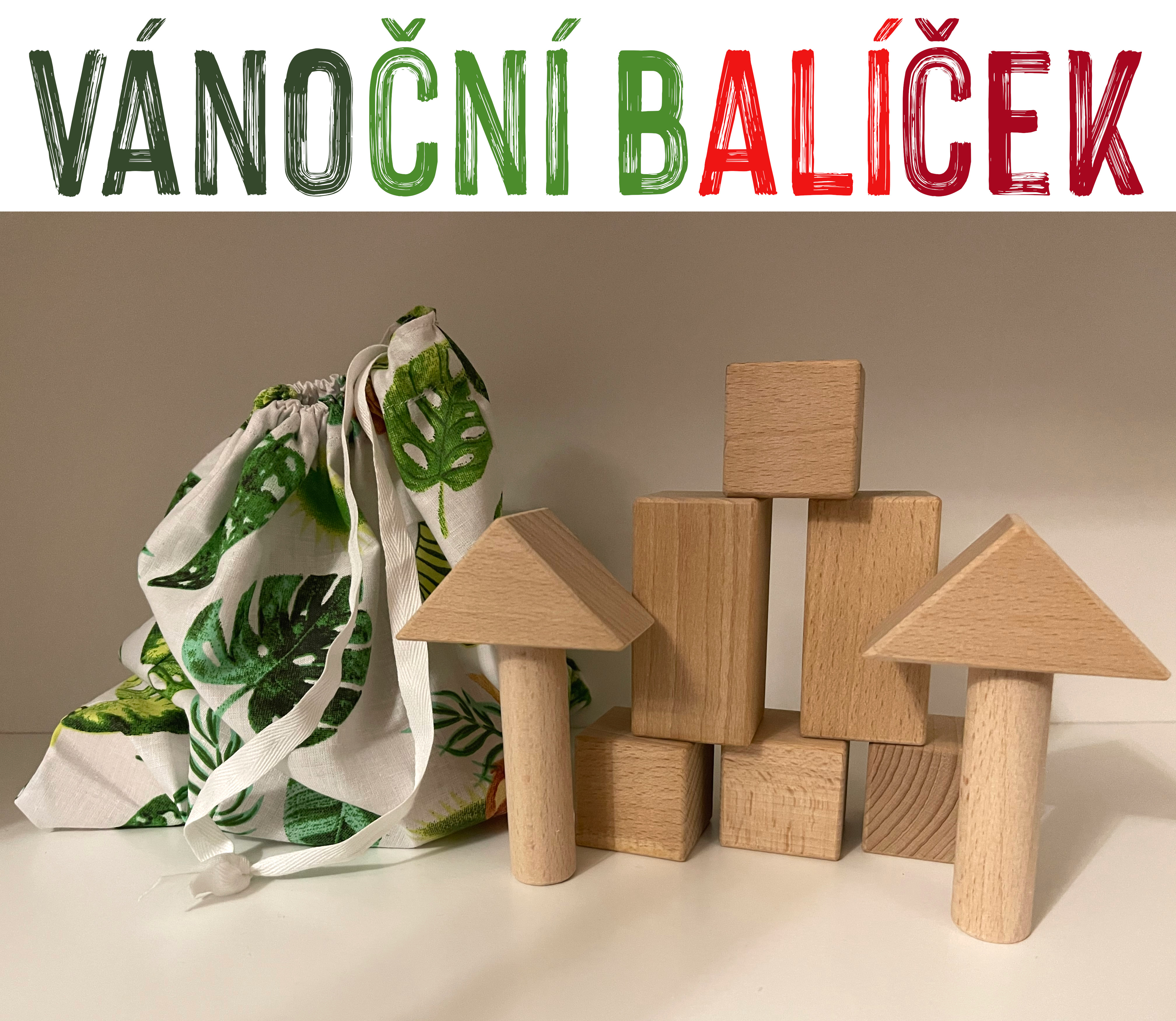 VÁNOČNÍ BALÍČEK - Sada deseti kostiček k dotvoření