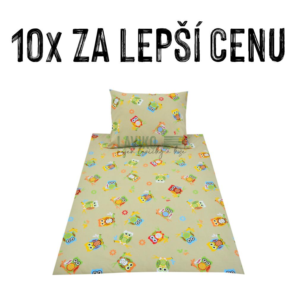 VÝHODNÁ SADA - 10x Dětské bavlněné povlečení SOVIČKY