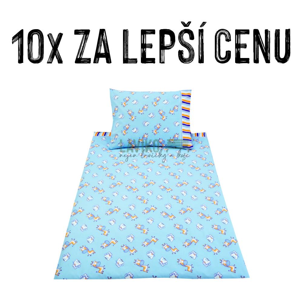 VÝHODNÁ SADA - 10x Dětské bavlněné povlečení ŽIRAFA, s proužkem