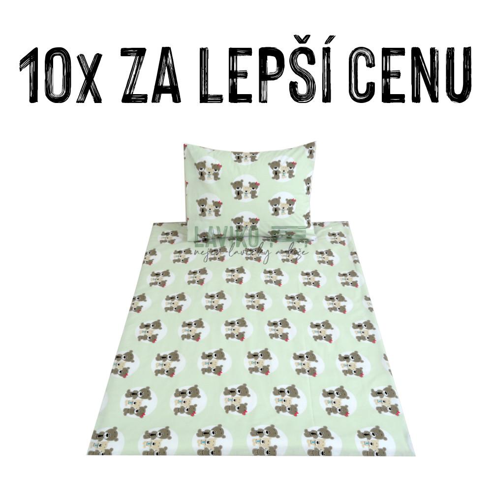 VÝHODNÁ SADA - 10x Dětské bavlněné povlečení MÉĎOVÉ