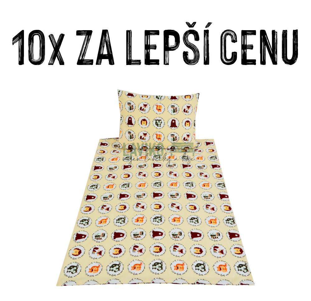VÝHODNÁ SADA - 10x Dětské bavlněné povlečení LESNÍ ZVÍŘÁTKA