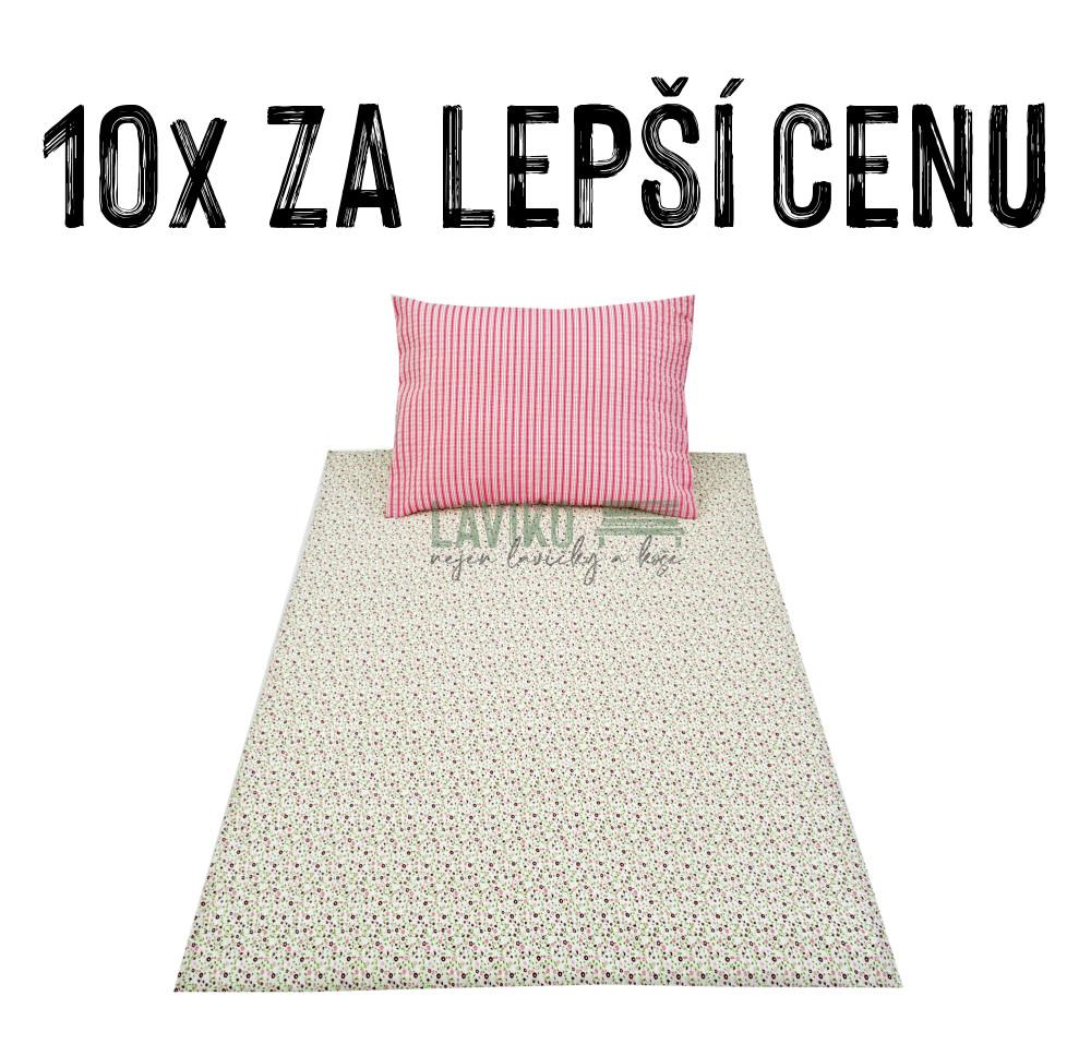 VÝHODNÁ SADA - 10x Dětské krepové povlečení ROMANCE, růžové