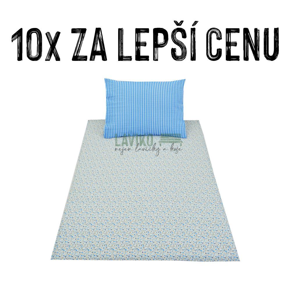 VÝHODNÁ SADA - 10x Dětské krepové povlečení ROMANCE, modré