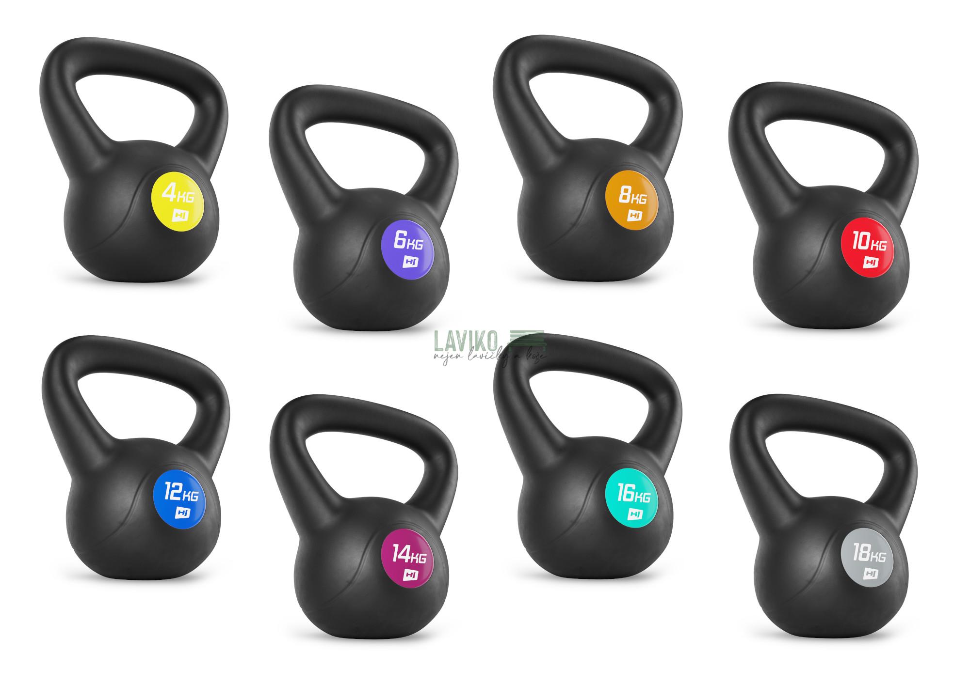 Vinylové činky Kettlebell, sada 88 kg