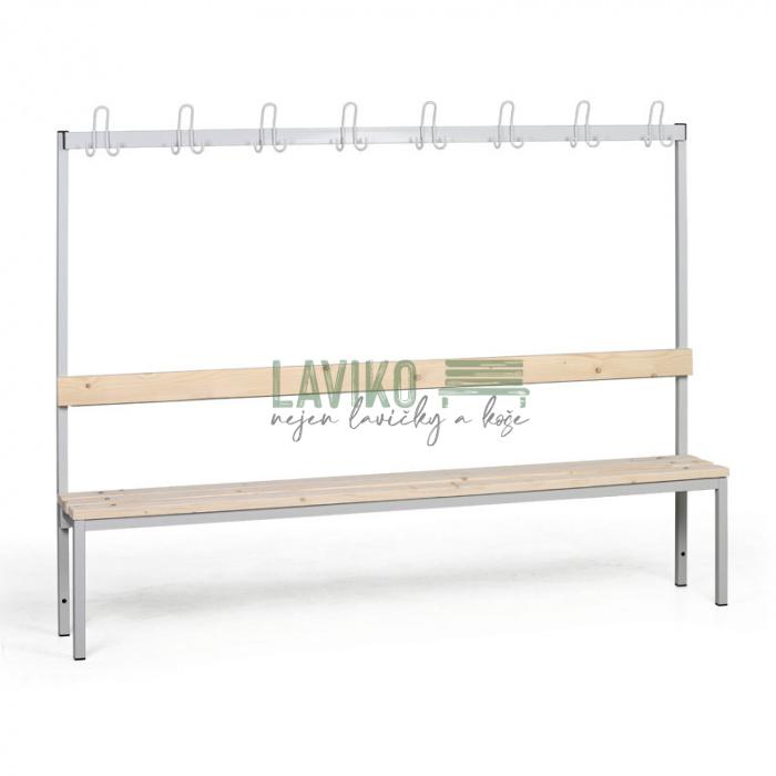 Šatní lavička DIANA, 200 cm, s věšákem