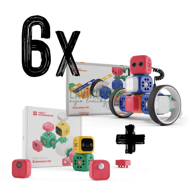 VÝHODNÁ SADA - 6x Vzdělávací + Rozšiřující sada ROBO Kit