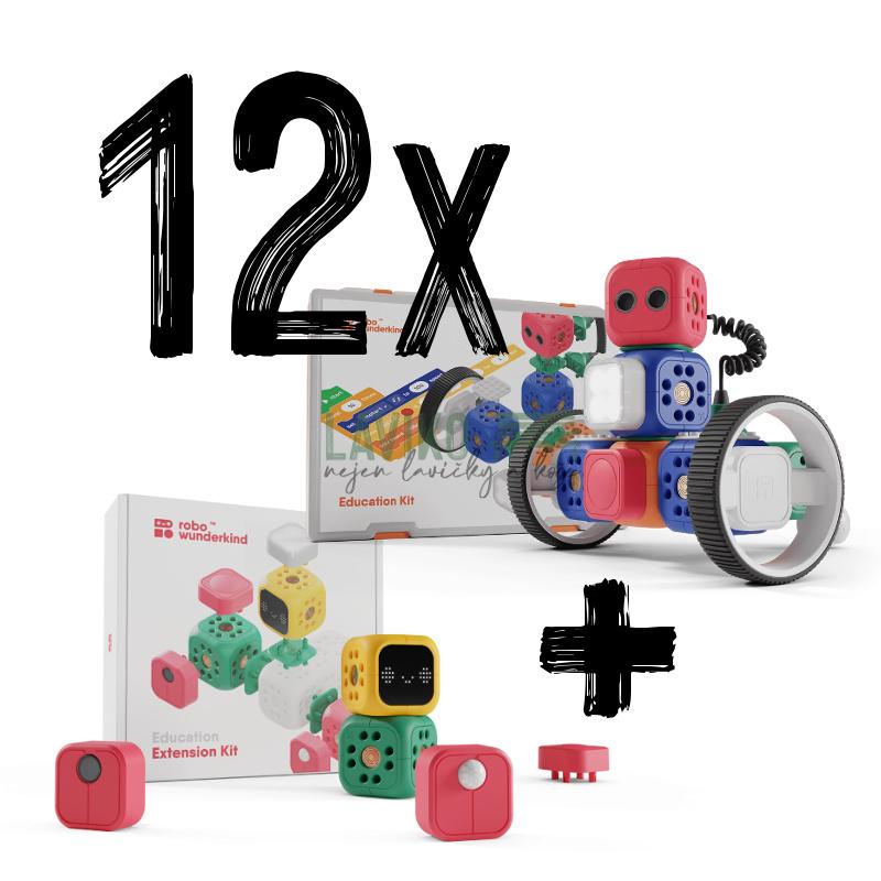 VÝHODNÁ SADA - 12x Vzdělávací + Rozšiřující sada ROBO Kit
