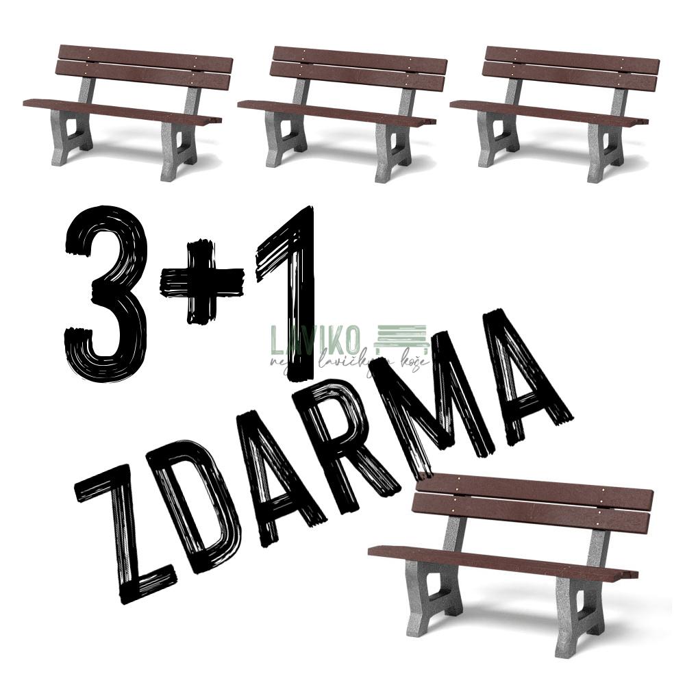 VÝHODNÁ SADA 3+1 ZDARMA - Venkovní lavička MÁŇA, recyklát