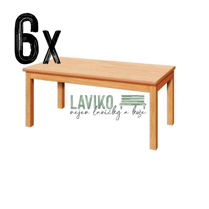 VÝHODNÁ SADA - 6x Dětský stůl MELISA, obdélník, buk přírodní