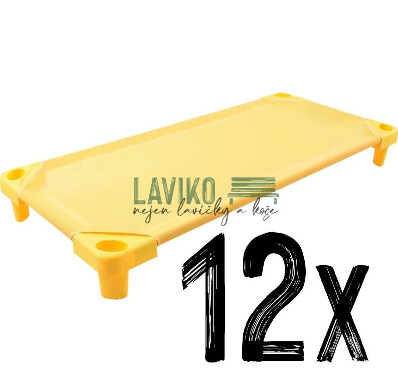 VÝHODNÁ SADA - 12x Dětské lehátko LEONTÝNKA, žluté