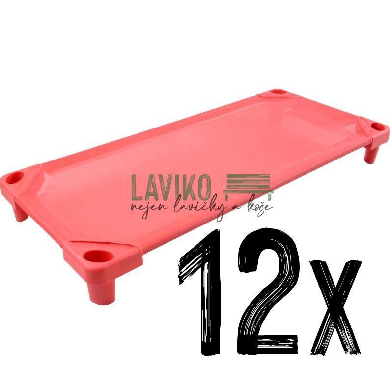 VÝHODNÁ SADA - 12x Dětské lehátko LEONTÝNKA, červené
