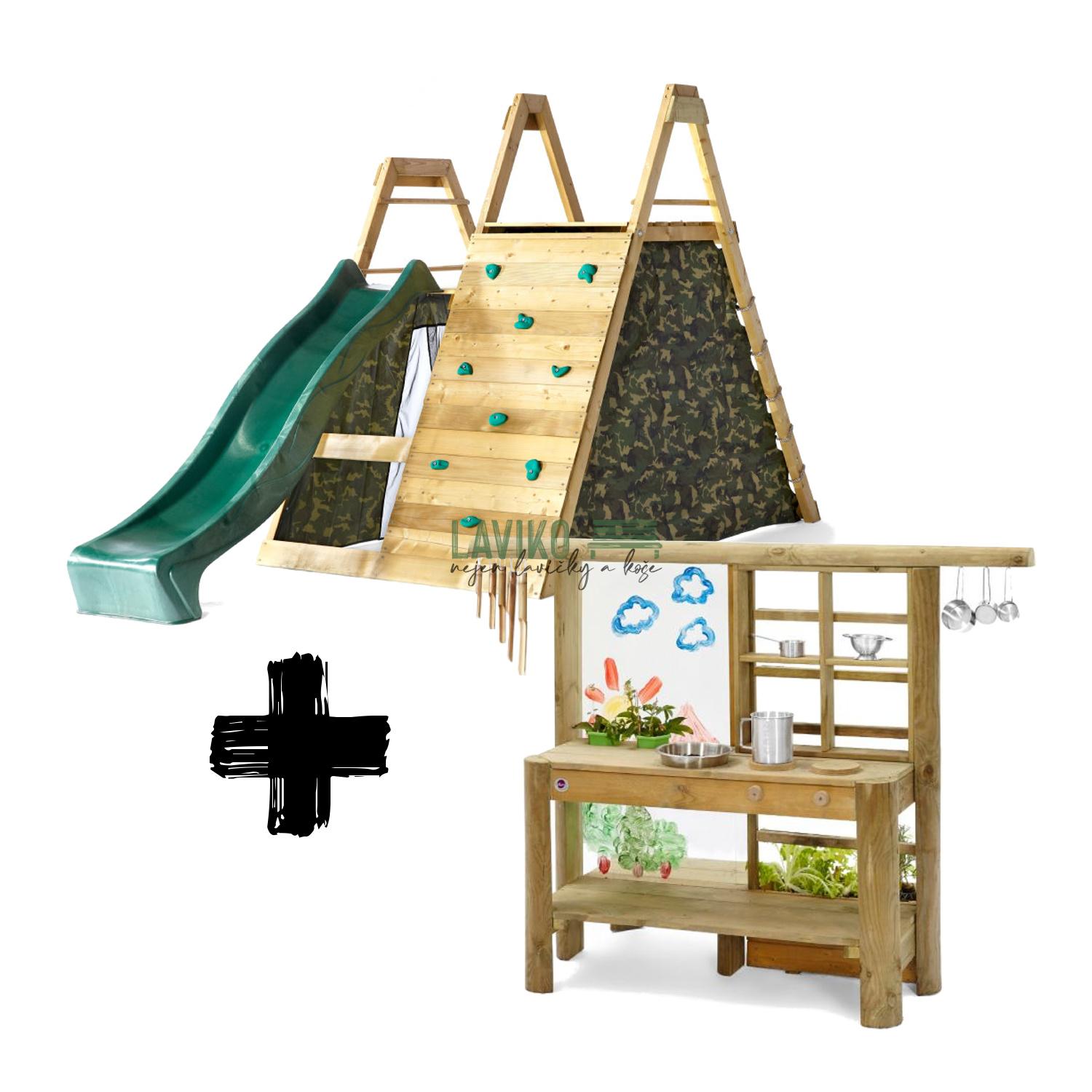 VÝHODNÁ SADA - Domeček HOBIT Pyramide + Kuchyňka HOBIT Nature Kitchen  