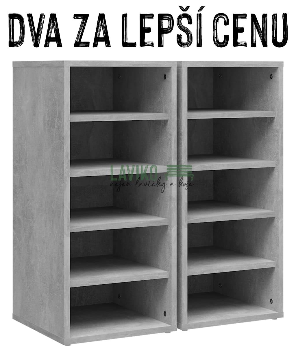 VÝHODNÁ SADA - 2x Botník DELIMA, betonově šedý