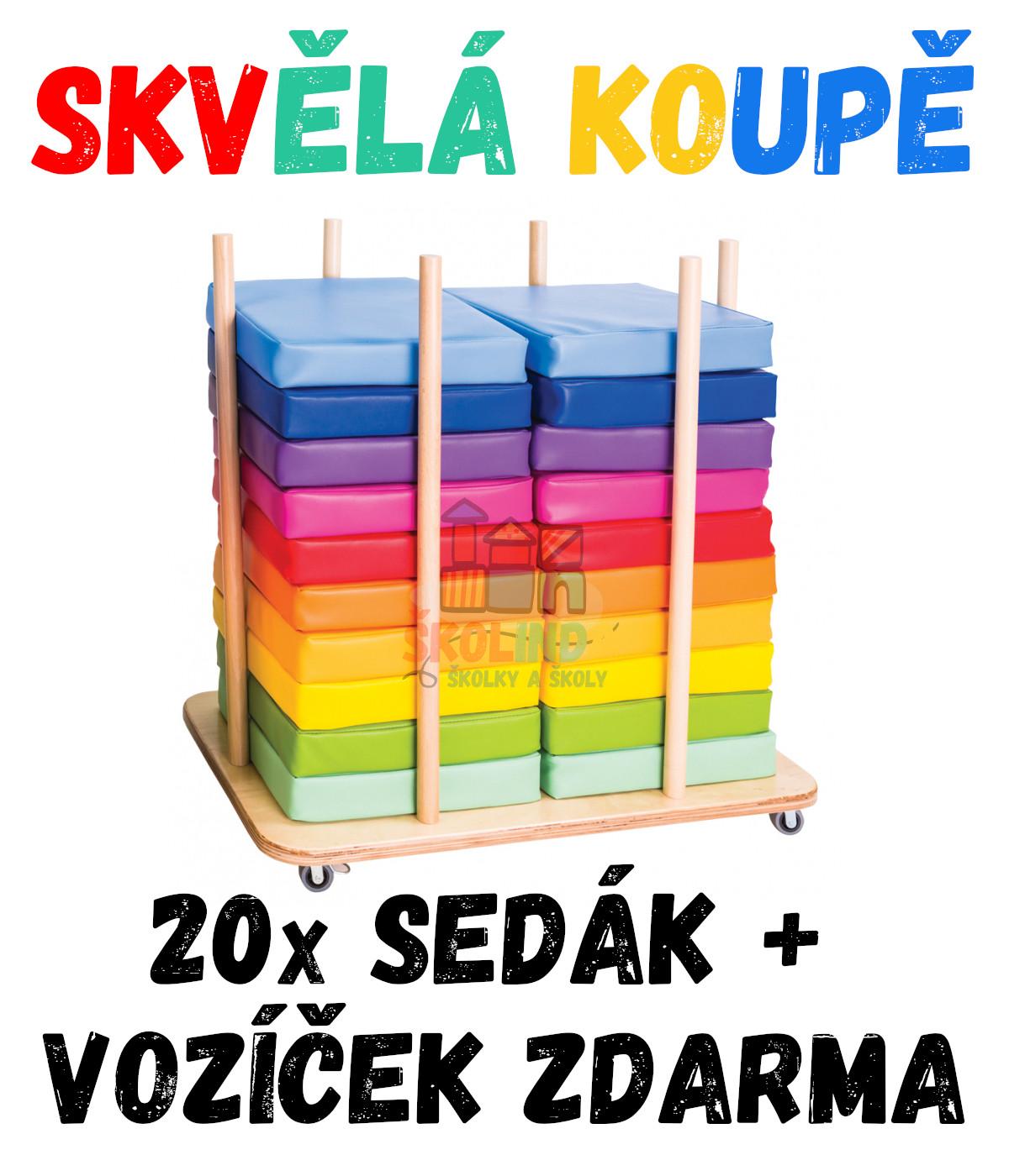 SKVĚLÁ KOUPĚ - 20x Molitanový sedák RAINBOW, čtvercový + vozíček ZDARMA