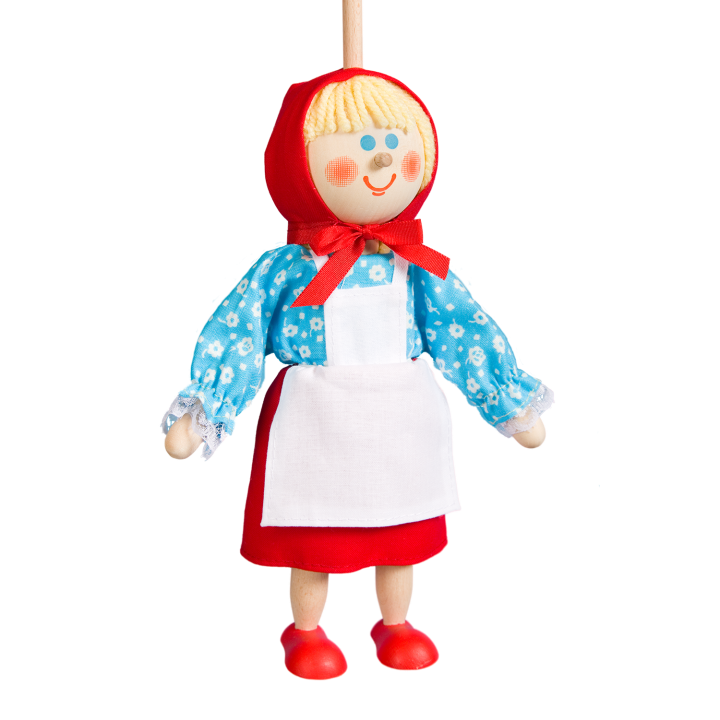 Česká loutka bez nití - Červená KARKULKA, 20 cm