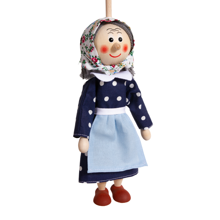 Česká loutka bez nití - Babička LIBUŠKA, 20 cm