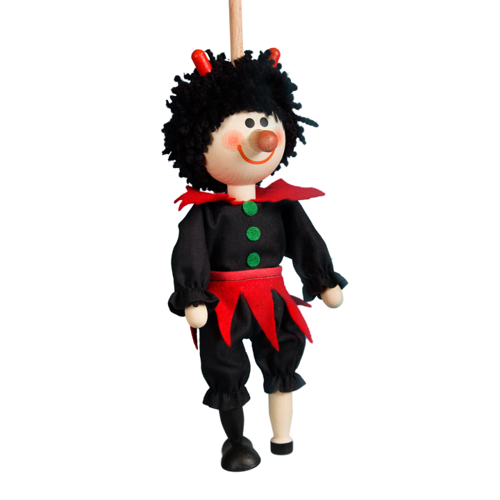 Česká loutka bez nití - Čertík BERTÍK, 20 cm
