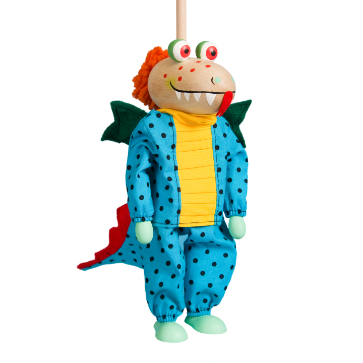 Česká loutka bez nití - Dráček VAŠEK, 20 cm