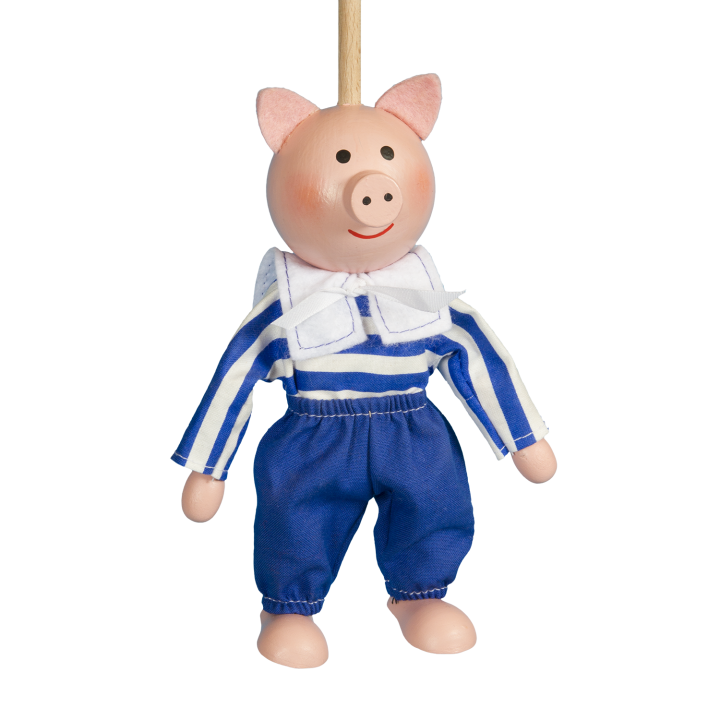 Česká loutka bez nití - Prasátko KAMIL, 16 cm
