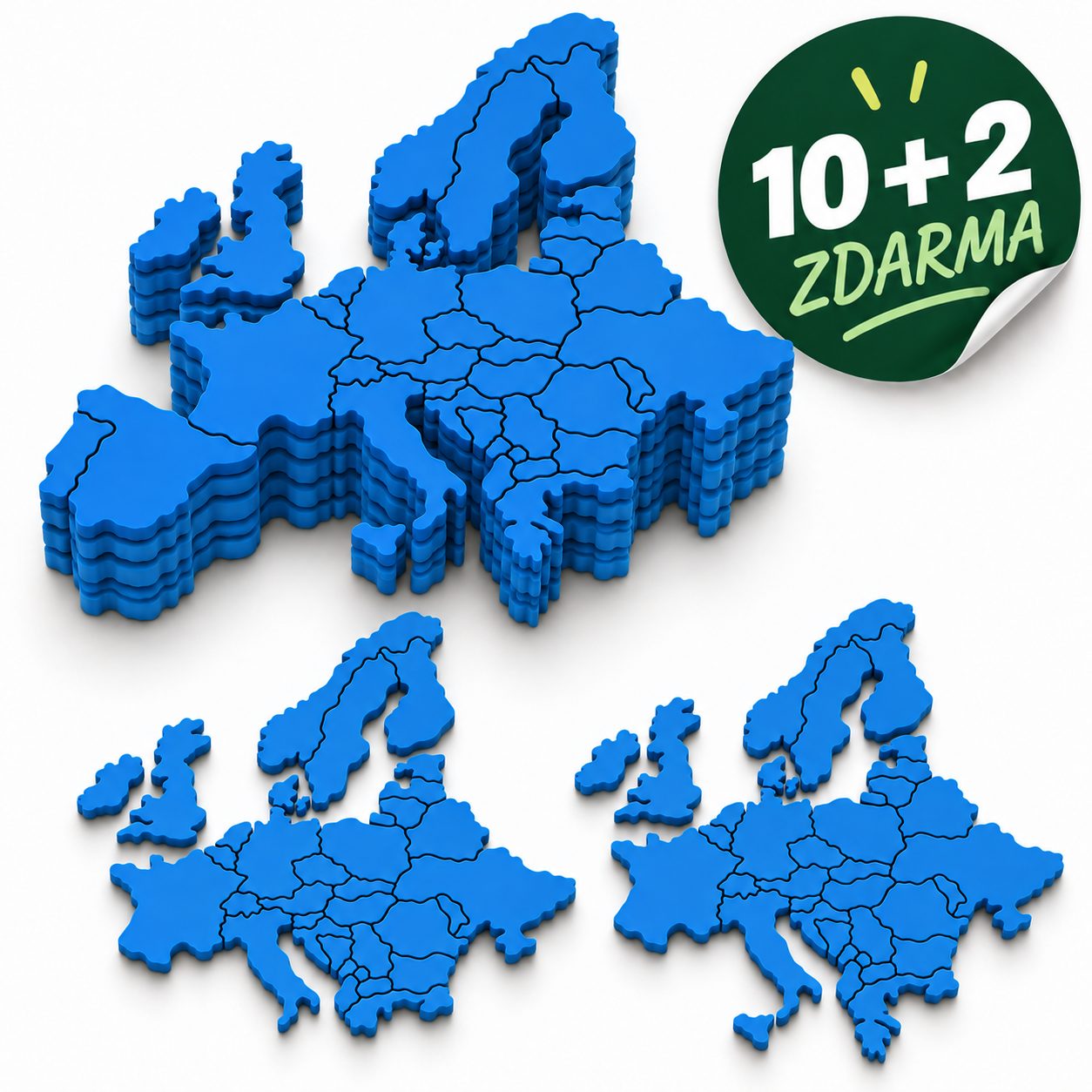 ŠKOLNÍ SADA 10+2 ZDARMA – LavikoLab Slepá mapa Evropy, 54 cm