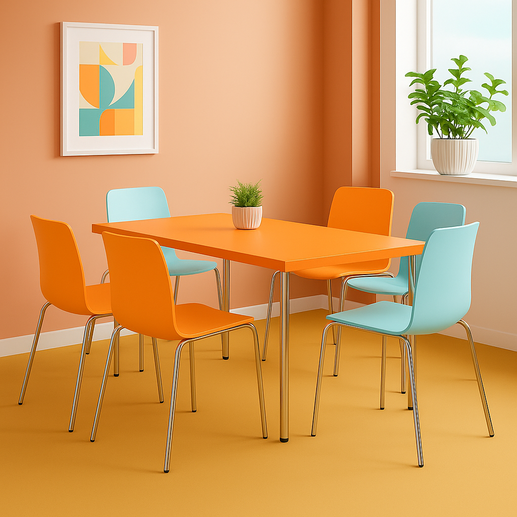 Jídelní stůl COLORES, oranžová