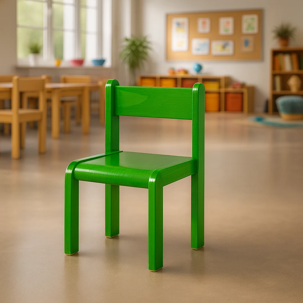 Dětská buková židle NORA, 26-46 cm, zelená mořená