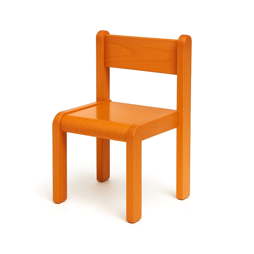 Dětská buková židle NORA, 26-46 cm, oranžová mořená