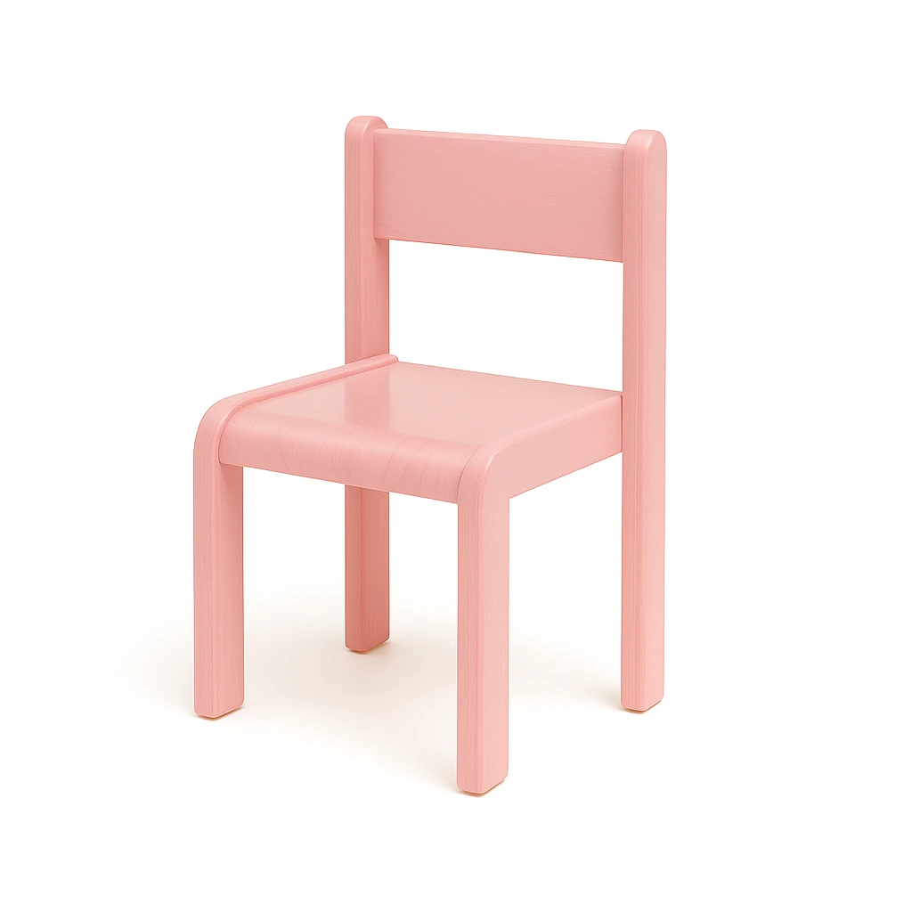 Dětská buková židle NORA, 26-46 cm, růžová mořená