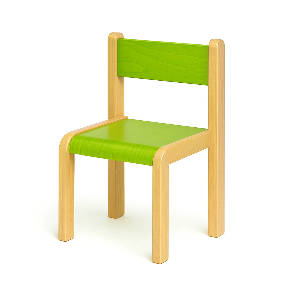 Dětská buková židle NORA, 26-46 cm, limetka mořená